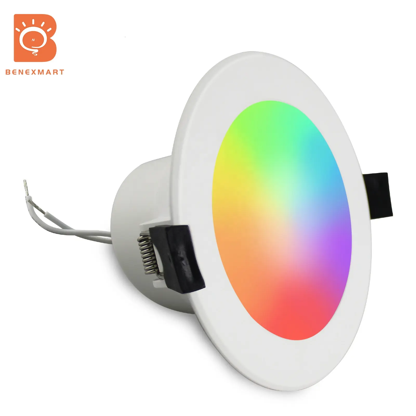 Benexmart ไฟดาวน์ไลท์ Tuya 3.0สี ZigBee 10W,ไฟเพดาน Led RGBW อัจฉริยะเปลี่ยนสีได้3.5นิ้วพร้อมตัวจับเวลาหรี่เพลง