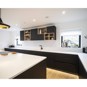 Poignée de meuble Realgres en bois de pin, profil <span class=keywords><strong>Gola</strong></span>, armoires de cuisine, unités de cuisine modulaires en PVC UV, finition brillante, cuisine moderne en métal, style nordique - Product Image 2