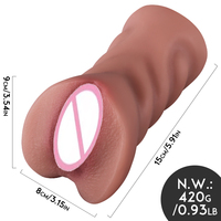 Männlicher Masturbator aus TPE mit realistischer Vulva und Po, wasserdicht, mit echtem Berührungsgefühl, Sex-Aircraft-Cup, Masturbationshilfe