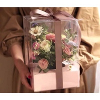 Boîte cadeau carrée transparente en PVC de luxe jetable ZL pour bougies, autocollants, artisanat et décoration