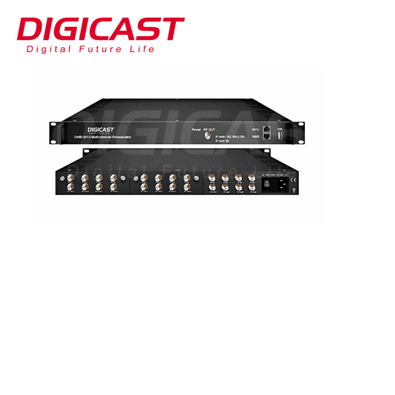 (DMB-2412) RF DIGITAL de satélite a QAM convertidor 12 DVB S S2 DVB C modulador con 128 IP SPTS MPTS de entrada