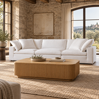 Table basse rectangulaire en chêne massif sur mesure, table à thé traditionnelle en bois à tenons et mortaises pour villa de luxe, espace de réception