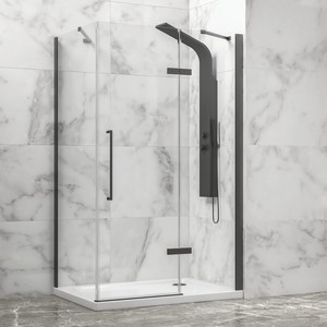 Kamalu KT5000GM box doccia 90x70 pistola telaio in metallo porta incernierata 70cm lato fisso 8mm rettilineo rettangolare bagno impermeabile - Product Image 1