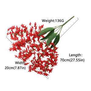 ดอกกล้วยไม้ออนซิเดียมประดิษฐ์แบบ 5 ก้าน ทำจากผ้าไหม งานแฮนด์เมด สำหรับตกแต่งงานแต่งงานและบ้าน - Product Image 5