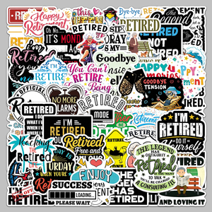 50 Pezzi Adesivi <span class=keywords><strong>Divertenti</strong></span> a Tema Pensionamento Direttamente dalla Fabbrica, No Più Sveglie, per Decorazioni Scrapbook - Product Image 5