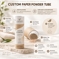 Tube en papier kraft biodégradable sur mesure, avec tamis, pour poudre libre, cylindre cosmétique, shaker, fabrication directe d'usine, pour OEM