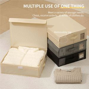 Nouveaux organiseurs de draps en tissu non tissé, organiseurs de placard et cubes de rangement pliables pour draps avec housse - Product Image 3