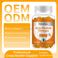 Vente en gros OEM Marque privée Gummies multivitaminés aromatisés végétaliens pour enfants Supplément multivitaminé en gommes avec Oméga-3 pour enfants