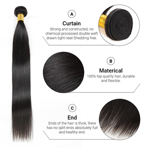 最佳角质层对齐处女发型器优质100% 貂皮巴西处女人体发束骨直 - Product Image 3