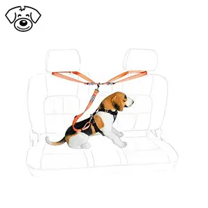 Car dog harness leash seat belt for dog car radio harness racing car attaches around backseat