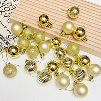 Lot de 24 Boules de Noël Scintillantes Chic 30 MM à Suspendre, Ornements d'Arbre de Noël et Décorations Élégantes pour les Fêtes
