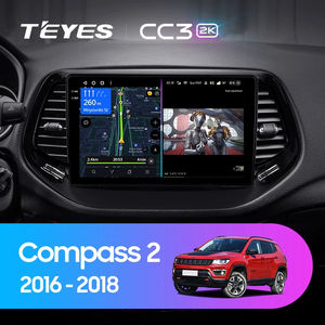 Teyes cc3 2k עבור מצפן ג 'יפ 2 2016 - 2018 רכב וידאו מולטימדיה נגן ניווט אנדרואיד אנדרואיד סטריאו <span class=keywords><strong>10</strong></span> לא 2in 2 - Product Image 2