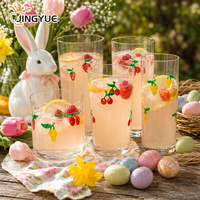 Verres à boire personnalisés minimalistes ultra-fins transparents décorés de fruits pour la maison, les restaurants et l'usage quotidien
