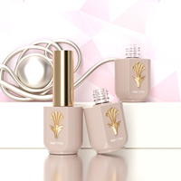Flacon vide de vernis gel en verre gaufré estampé or de luxe avec bouchon et pinceau