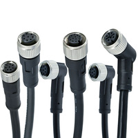 M12 mâle à M8 mâle A B C D T K S L X Code 3 4 5 6 8 12 17 Pin câble droit connecteur de fiche de fil étanche à 90 degrés