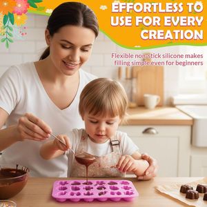La fábrica MUYULINS puede personalizar moldes de flores y hojas de 18 cavidades, antiadherentes LFGB, libres de BPA, moldes de silicona para chocolate y dulces DIY. - Product Image 6