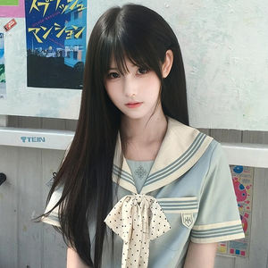 Perruque longue et droite Dm762 avec frange latérale, fibre Kanekalon, ligne de cheveux naturelle, dentelle transparente pour filles, style Lolita JK - Product Image 4