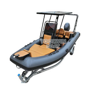 Yoolwin Bateau semi-rigide robuste de 20 pieds avec tubulure en Hypalon Orca antidérapante, coque en aluminium à fond en V profond soudée, pour navigation en mer agitée, sports nautiques et tourisme - Product Image 6