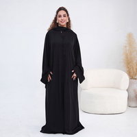 Nouvelle Abaya 2026 pour Femme, Robe Musulmane Couleur Unie Grande Taille, Cardigan Modeste, Abaya Ouverte de Dubaï avec Hijab