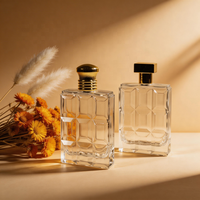 Flacon de parfum à facettes de 80 ml en gros, emballage vide en verre pour parfum, base lourde de 191 g