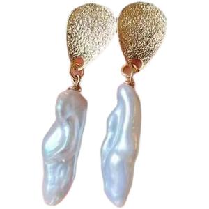 ต่างหูเงินแท้ S925 สำหรับทำเอง ประดับมุก ดีไซน์ทันสมัย เรียบง่าย พร้อมลูกปัดทรงกลมขนาด 8-15 มม. รุ่น 21177 ฐานเปล่า - Product Image 4