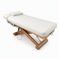 Table de massage électrique à 2 moteurs avec télécommande, appui-tête à double vérin à gaz, table de soin du visage, équipement de beauté pour salon, spa, clinique