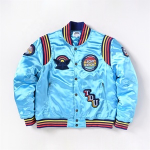 Veste en satin Topshow 100% coton Streetwear Patchwork Broderie Bouton Veste d'hiver Veste à sangle - Product Image 1