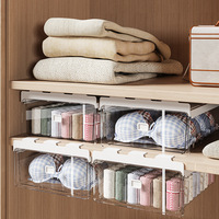 Organisateur de sous-vêtements en plastique, rangement paresseux pour chaussettes et soutiens-gorge, séparateur de tiroir de garde-robe domestique, boîte de rangement murale