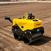 Compacteur de sol à double tambour, mini-rouleau compresseur portatif pour travaux de construction