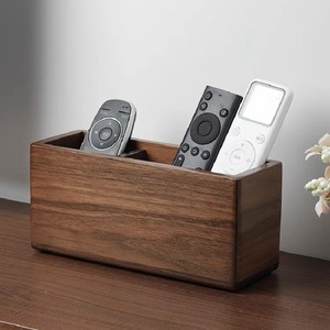 Desktop organizing wooden box storage box, black <b>walnut</b> wood multi-compartment wooden box, <b>coffee</b> <b>table</b> living room storage - Product Image 2
