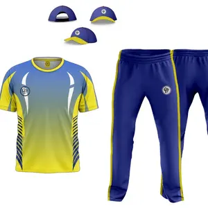 2024 Uniforme de Cricket de alta qualidade Desenho personalizado Conjunto de sublimação completa Embalagem Premium Desenho digital Uniforme de esportes eletrônicos