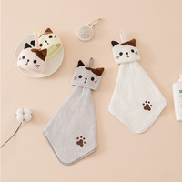 FF4648 mignon chat absorbant non pelucheux essuie-mains suspendu microfibre chiffon de nettoyage salle de bain cuisine séchage des mains serviette