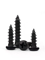 Vis autotaraudeuse miniature à tête cylindrique cruciforme en acier au carbone trempé PA, plaquée zinc noir, pour applications électroniques, classe 8.8 (pouces)