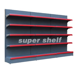 Supermercado Góndola Estantería <span class=keywords><strong>Estantes</strong></span> Exhibición de venta al por menor de metal de Servicio Ligero <span class=keywords><strong>para</strong></span> tienda minorista Bajo MOQ Precio competitivo - Product Image 1