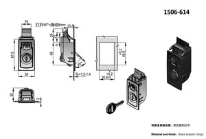 Замок-защелка из АБС-пластика, прочный, антивандальный, с замком-защелкой, оцинкованный, с ключом, нажимной, скрытого монтажа, для электрощитов - Product Image 4