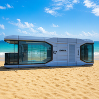 Maison-capsule moderne en panneaux sandwich d'acier - Villa et hôtel modulaire préfabriqué étanche avec énergie solaire