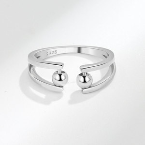 Anillos giratorios minimalistas antiestrés con cuentas, ajustables, de cobre chapado en oro, antideslustre, joyería de moda para la ansiedad. - Product Image 6
