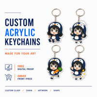 Porte-clés personnalisé en acrylique sur le thème de l'anime, bracelet porte-clés, sangle en acrylique de 2 mm, découpe personnalisée, livraison rapide, personnalisation en gros, OEM, ODM