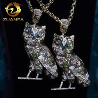 Pendentif oiseau de luxe en moissanite, bijoux hip-hop, pendentif diamant glacé VVS, pendentif animal personnalisé en moissanite