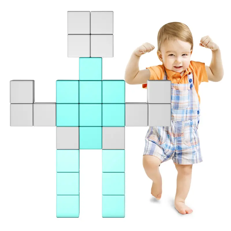 Magnetic Kids Building Blocks Incredibly Fun Soft Foam Building Blocks for Children Magnet Cube Blocks Indoor Active Play