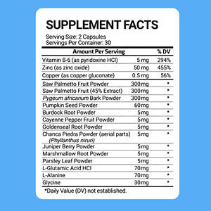 OEM Cápsulas de próstata Saw Palmetto Suplemento de fruta Píldoras Hombres Formulación de alta resistencia Soporte de próstata - Product Image 2