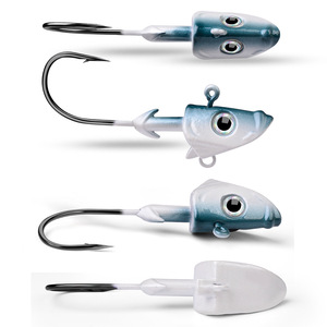 Swimbait câu cá Jig đầu 3D thực tế mắt thu hút Bass Jig móc 21.5g 32.5g nước mặn Hỗ trợ móc Jig - Product Image 3