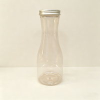 Bouteille en plastique transparente de 500 ml avec logo personnalisé, pour eau, jus, lait, boisson fraîche, conteneur à large ouverture pour jus, thé, café