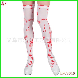 Medias hasta el muslo con efecto de sangre, transparentes, accesorios de disfraz de Halloween para mujer, LPCS046 - Product Image 1