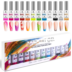 Bozlin ชุดเจลทาเล็บแบบ DIY สายดึงออก8มล. 12สีมีฉลากตามแบบ - Product Image 2