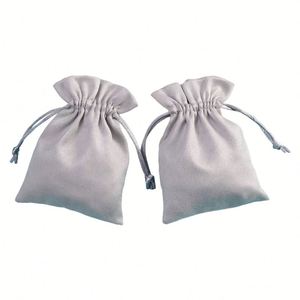 Pochette en coton avec cordon de serrage pour bijoux, logo en relief, sac anti-poussière doux pour emballage de bijoux et cadeaux, vente en gros - Product Image 3