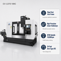 Centre d'usinage CNC 3 axes VMC CV-1370 avec commande FANUC, BT50, 6000 tr/min, charge de table 1000 kg, pour usinage intensif