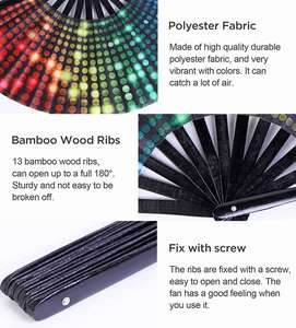 Bulk Wholesale Promotional Custom Logo Carved Eco-Friendly Bamboo <b>Hand</b> <b>Held</b> <b>Fans</b> - Product Image 5