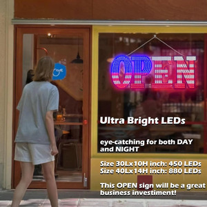 American flag LED open <b>sign</b> indoor hanging ambient <b>light</b> shop <b>sign</b> decorative <b>light</b> entrance indicator <b>light</b> luminous letters - Product Image 3