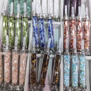 Pendolo Reiki in pietra mista artigianale con pendolo in cristallo naturale fatto a <span class=keywords><strong>mano</strong></span> all'ingrosso per la decorazione - Product Image 5